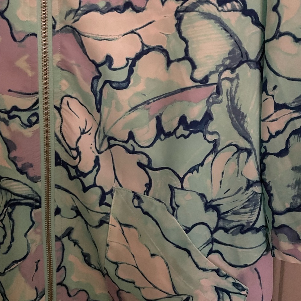 Chico’s Watercolour Ella Zip Jacket Medium - Picture 2 of 4